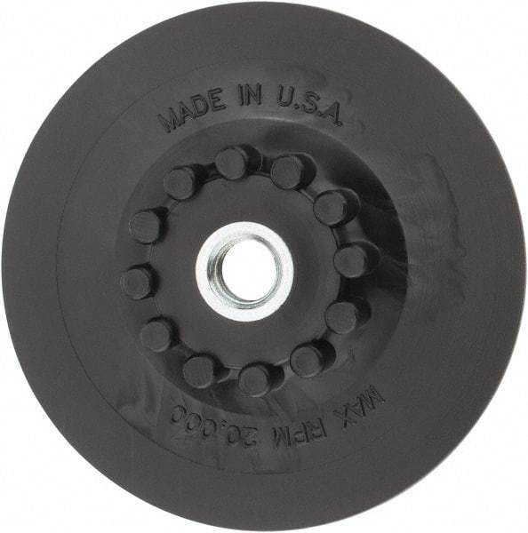 Made in USA - 5" Diam Quick-Change Disc Backing Pad - Medium Density, 20,000 RPM, Speed-Lok Compatible - Apex Tool & Supply