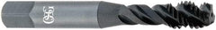 OSG - M12x1.25 Metric Fine 3 Flute Modified Bottoming Spiral Flute Tap - Vanadium High Speed Steel, Oxide Finish, 3-3/8" OAL, Right Hand Flute, Right Hand Thread, D11, Series 299 - Apex Tool & Supply