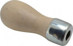 Lutz - 3-7/8" Long x 1-9/16" Diam File Handle - 1-9/16" Bore, 3-1/4" Deep, for Use with 14" Files - Apex Tool & Supply
