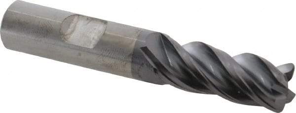 Kennametal - 1/2", 4 Flute, Solid Carbide, 0.06" Corner Radius End Mill - 3" OAL, 1-1/4" LOC - Apex Tool & Supply