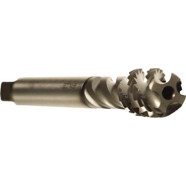 Emuge - 9/16-18 UNF 5 Flute 2B Modified Bottoming Spiral Flute Tap - Cobalt, GLT-1 Finish, 3.937" OAL, Right Hand Flute, Right Hand Thread, Series Enorm - Apex Tool & Supply