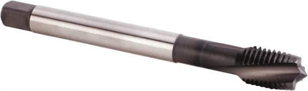 Kennametal - M10x1.00 Metric Fine 3 Flute 6HX Plug Spiral Flute Tap - Powdered Metal, TiN/CrC/C Finish, 90mm OAL, Left Hand Flute, Right Hand Thread, Series T620 - Apex Tool & Supply