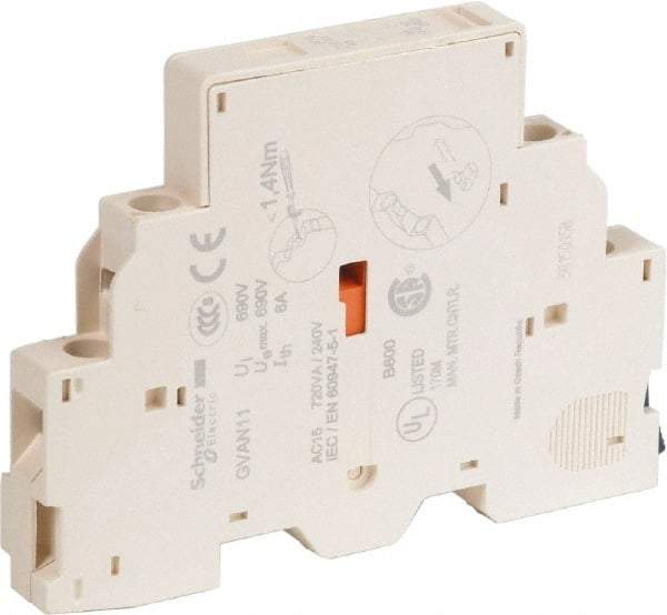 Schneider Electric - Circuit Breaker Auxiliary Contact Block - Use with GV2L, GV2LE, GV2ME, GV2P, GV2RT, GV3L, GV3P, TeSys - Apex Tool & Supply
