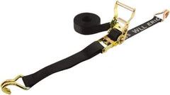 Erickson Manufacturing - 15' Long x 1-1/2" Wide, 4,000 Lb Basket Capacity, Polyester Web Sling - Black - Apex Tool & Supply