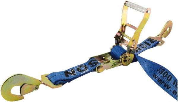 Erickson Manufacturing - 7' Long x 2" Wide, 10,000 Lb Basket Capacity, Polyester & Steel Web Sling - Blue - Apex Tool & Supply