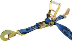 Erickson Manufacturing - 7' Long x 2" Wide, 10,000 Lb Basket Capacity, Polyester & Steel Web Sling - Blue - Apex Tool & Supply