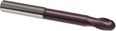 Guhring - 1/4" Diam, 1/4" LOC, 2 Flute Solid Carbide Ball End Mill - FIREX Finish, 3" OAL, 1/4" Shank Diam - Apex Tool & Supply