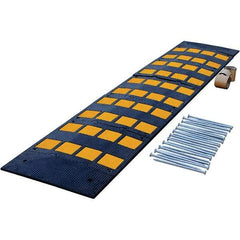 Vestil - 108" Long x 23-1/2" Wide x 37-1/2" High, Rubber Speed Hump - Yellow & Black - Apex Tool & Supply