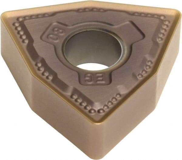 Sumitomo - WNMG432 EEG Grade AC510U Carbide Turning Insert - TiAlN/AlCrN Finish, 80° Trigon, 1/2" Inscr Circle, 3/16" Thick, 1/32" Corner Radius - Apex Tool & Supply