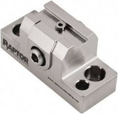 Raptor Workholding - 1-1/4" High x 1" Wide x 2-1/2" Long Dovetail Vise - 3/8" Jaw Opening Capacity, 1/8" High x 1-1/4" Wide Jaw, For 4 & 5 Axis Workholding Systems - Apex Tool & Supply