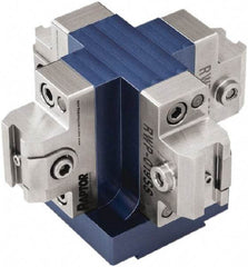 Raptor Workholding - 3.13" High x 4-1/2" Wide x 4-1/2" Long Dovetail Vise - 3/8" Jaw Opening Capacity, 1/8" High x 1-1/4" Wide Jaw, For 4 & 5 Axis Workholding Systems - Apex Tool & Supply