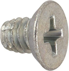 Value Collection - #8-32 UNC Thread, 1/4" OAL, #2 Phillips Drive Steel Thread Cutting Screw - Flat Undercut Head, Grade 1016-1024, Point Type F, Zinc-Plated Finish - Apex Tool & Supply