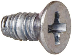 Value Collection - #8-32 UNC Thread, 3/8" OAL, #2 Phillips Drive Steel Thread Cutting Screw - Flat Head, Grade 1016-1024, Point Type F, Zinc-Plated Finish - Apex Tool & Supply