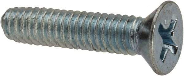 Value Collection - #8-32 UNC Thread, 3/4" OAL, #2 Phillips Drive Steel Thread Cutting Screw - Flat Head, Grade 1016-1024, Point Type F, Zinc-Plated Finish - Apex Tool & Supply