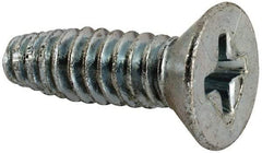 Value Collection - #10-24 UNC Thread, 5/8" OAL, #2 Phillips Drive Steel Thread Cutting Screw - Flat Head, Grade 1016-1024, Point Type F, Zinc-Plated Finish - Apex Tool & Supply