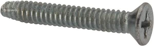 Value Collection - #10-24 UNC Thread, 1-1/4" OAL, #2 Phillips Drive Steel Thread Cutting Screw - Flat Head, Grade 1016-1024, Point Type F, Zinc-Plated Finish - Apex Tool & Supply