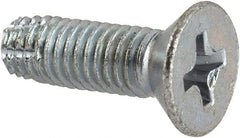 Value Collection - #10-32 UNF Thread, 5/8" OAL, #2 Phillips Drive Steel Thread Cutting Screw - Flat Head, Grade 1016-1024, Point Type F, Zinc-Plated Finish - Apex Tool & Supply