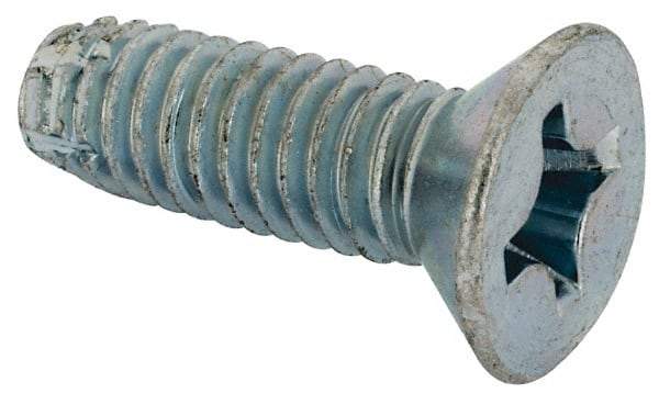Value Collection - 5/16-18 UNC Thread, 1" OAL, #4 Phillips Drive Steel Thread Cutting Screw - Flat Head, Grade 1016-1024, Point Type F, Zinc-Plated Finish - Apex Tool & Supply
