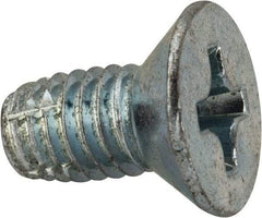 Value Collection - 3/8-16 UNC Thread, 3/4" OAL, #4 Phillips Drive Steel Thread Cutting Screw - Flat Head, Grade 1016-1024, Point Type F, Zinc-Plated Finish - Apex Tool & Supply