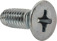 Value Collection - 3/8-16 UNC Thread, 1" OAL, #4 Phillips Drive Steel Thread Cutting Screw - Flat Head, Grade 1016-1024, Point Type F, Zinc-Plated Finish - Apex Tool & Supply