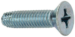 Value Collection - 3/8-16 UNC Thread, 1-1/2" OAL, #4 Phillips Drive Steel Thread Cutting Screw - Flat Head, Grade 1016-1024, Point Type F, Zinc-Plated Finish - Apex Tool & Supply