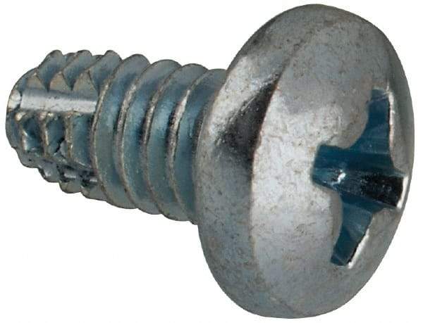 Value Collection - #8-32 UNC Thread, 5/16" Length Under Head, #2 Phillips Drive Steel Thread Cutting Screw - Pan Head, Grade 1016-1024, Point Type F, Zinc-Plated Finish - Apex Tool & Supply