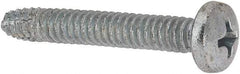 Value Collection - #10-24 UNC Thread, 1-1/4" Length Under Head, #2 Phillips Drive Steel Thread Cutting Screw - Pan Head, Grade 1016-1024, Point Type F, Zinc-Plated Finish - Apex Tool & Supply