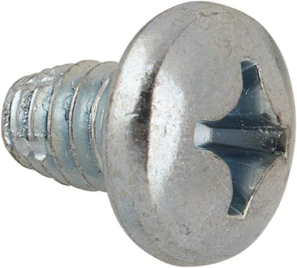 Value Collection - 1/4-20 UNC Thread, 3/8" Length Under Head, #3 Phillips Drive Steel Thread Cutting Screw - Pan Head, Grade 1016-1024, Point Type F, Zinc-Plated Finish - Apex Tool & Supply