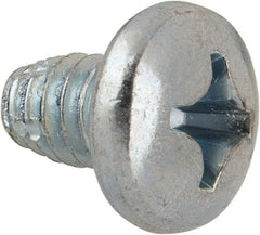 Value Collection - 1/4-20 UNC Thread, 3/8" Length Under Head, #3 Phillips Drive Steel Thread Cutting Screw - Pan Head, Grade 1016-1024, Point Type F, Zinc-Plated Finish - Apex Tool & Supply