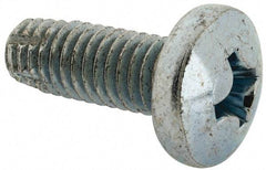 Value Collection - 3/8-16 UNC Thread, 1" Length Under Head, #4 Phillips Drive Steel Thread Cutting Screw - Pan Head, Grade 1016-1024, Point Type F, Zinc-Plated Finish - Apex Tool & Supply