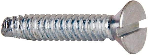 Value Collection - #6-32 UNC Thread, 3/4" OAL, #2 Slotted/Phillips Drive Steel Thread Cutting Screw - Flat Head, Grade 1016-1024, Point Type F, Zinc-Plated Finish - Apex Tool & Supply