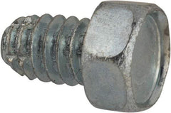 Value Collection - 1/4-20 UNC Thread, 3/8" Length Under Head, Hex Drive Steel Thread Cutting Screw - Hex Head, Grade 1016-1024, Point Type F, Zinc-Plated Finish - Apex Tool & Supply