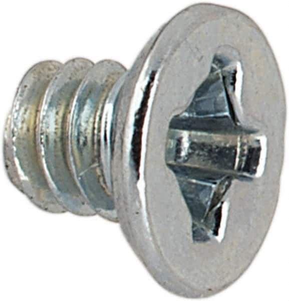 Value Collection - #2-56 UNC, 1/8" OAL Phillips Drive Machine Screw - Flat Undercut Head, Grade J82 Steel, Zinc-Plated Finish, Without Washer - Apex Tool & Supply