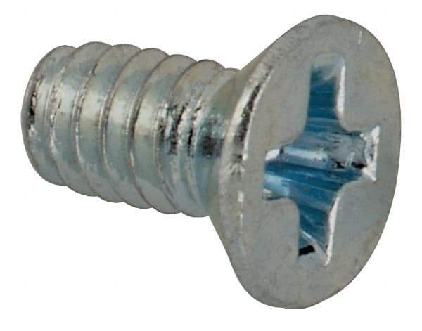Value Collection - #2-56 UNC, 3/16" OAL Phillips Drive Machine Screw - Flat Head, Grade J82 Steel, Zinc-Plated Finish, Without Washer - Apex Tool & Supply