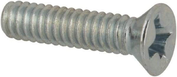 Value Collection - #2-56 UNC, 3/8" OAL Phillips Drive Machine Screw - Flat Head, Grade J82 Steel, Zinc-Plated Finish, Without Washer - Apex Tool & Supply