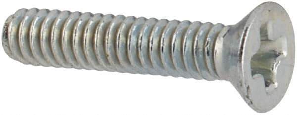 Value Collection - #2-56 UNC, 7/16" OAL Phillips Drive Machine Screw - Flat Head, Grade J82 Steel, Zinc-Plated Finish, Without Washer - Apex Tool & Supply
