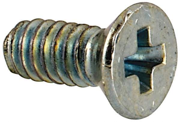 Value Collection - #3-48 UNC, 1/4" OAL Phillips Drive Machine Screw - Flat Head, Grade J82 Steel, Zinc-Plated Finish, Without Washer - Apex Tool & Supply