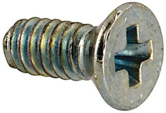 Value Collection - #3-48 UNC, 1/4" OAL Phillips Drive Machine Screw - Flat Head, Grade J82 Steel, Zinc-Plated Finish, Without Washer - Apex Tool & Supply