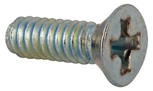 Value Collection - #3-48 UNC, 5/16" OAL Phillips Drive Machine Screw - Flat Head, Grade J82 Steel, Zinc-Plated Finish, Without Washer - Apex Tool & Supply