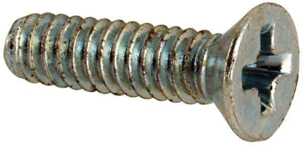 Value Collection - #3-48 UNC, 3/8" OAL Phillips Drive Machine Screw - Flat Head, Grade J82 Steel, Zinc-Plated Finish, Without Washer - Apex Tool & Supply