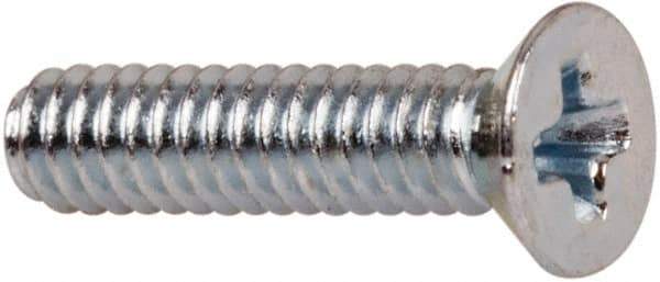 Value Collection - #3-48 UNC, 7/16" OAL Phillips Drive Machine Screw - Flat Head, Grade J82 Steel, Zinc-Plated Finish, Without Washer - Apex Tool & Supply