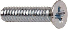 Value Collection - #3-48 UNC, 7/16" OAL Phillips Drive Machine Screw - Flat Head, Grade J82 Steel, Zinc-Plated Finish, Without Washer - Apex Tool & Supply
