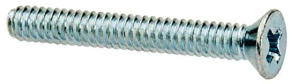 Value Collection - #3-48 UNC, 3/4" OAL Phillips Drive Machine Screw - Flat Head, Grade J82 Steel, Zinc-Plated Finish, Without Washer - Apex Tool & Supply