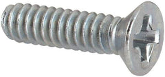 Value Collection - #4-40 UNC, 7/16" OAL Phillips Drive Machine Screw - Flat Head, Grade J82 Steel, Zinc-Plated Finish, Without Washer - Apex Tool & Supply