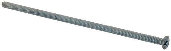 Value Collection - #6-32 UNC, 4" OAL Phillips Drive Machine Screw - Flat Head, Grade J82 Steel, Zinc-Plated Finish, Without Washer - Apex Tool & Supply
