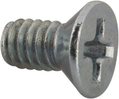 Value Collection - #8-32 UNC, 5/16" OAL Phillips Drive Machine Screw - Flat Head, Grade J82 Steel, Zinc-Plated Finish, Without Washer - Apex Tool & Supply