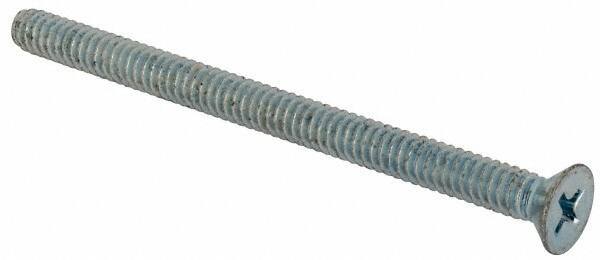 Value Collection - #10-24 UNC, 2-3/4" OAL Phillips Drive Machine Screw - Flat Head, Grade J82 Steel, Zinc-Plated Finish, Without Washer - Apex Tool & Supply