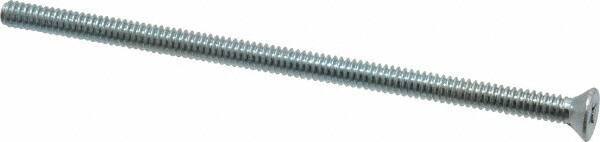 Value Collection - #10-24 UNC, 4" OAL Phillips Drive Machine Screw - Flat Head, Grade J82 Steel, Zinc-Plated Finish, Without Washer - Apex Tool & Supply