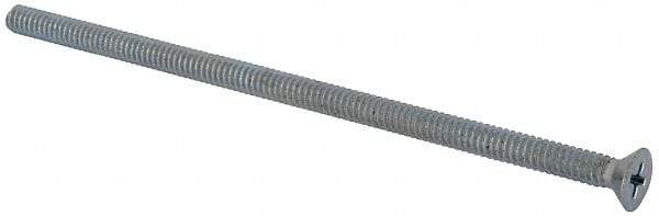 Value Collection - #10-24 UNC, 4-1/2" OAL Phillips Drive Machine Screw - Flat Head, Grade J82 Steel, Zinc-Plated Finish, Without Washer - Apex Tool & Supply
