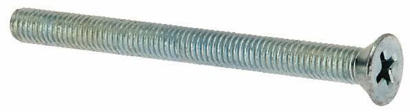 Value Collection - #10-32 UNF, 2-1/4" OAL Phillips Drive Machine Screw - Flat Head, Grade J82 Steel, Zinc-Plated Finish, Without Washer - Apex Tool & Supply